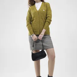 Monte Carlo Women V Neck Full Sleeves Woollen Cardigan image 5