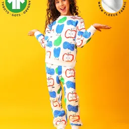 Anthrilo Girls Printed Round Neck Sweatshirt With Jogger-image-44