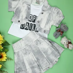 V-Mart Girls Printed T-shirt with Skirt-picture-31
