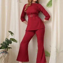 Sleek Italia Round Neck Top & Trousers Co-Ords image 4