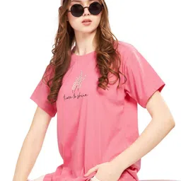 WEET Typography Printed Round Neck Cotton T-Shirt image 3