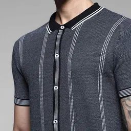 Jack & Jones Striped Short Sleeves Polo Collar Pure Cotton Regular Fit T-shirt image 5