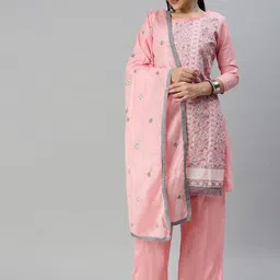 SAINOOR Embroidered Pure Cotton Semi-Stitched Dress Material-picture-34