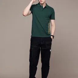 Moda Rapido Men Typography Printed Polo Collar Applique T-shirt image 5