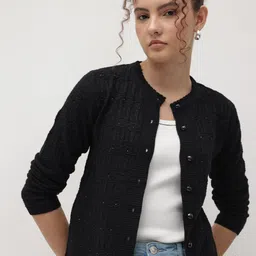 The Roadster Life Co. Self Design Geometric Woollen Cardigan-image-91