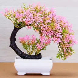 Dekorly Pink Plastic Artificial Flowers & Plants With Pot image 2