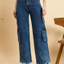 Mast & Harbour Women Wide Leg High-Rise Stretchable Jeans-picture-35