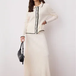 Trendyol Ribbed Shirt-Neck Shirt With Skirt-image-0