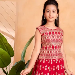 Aarika Girls Embroidered Ready to Wear Lehenga & Blouse With Dupatta-picture-25