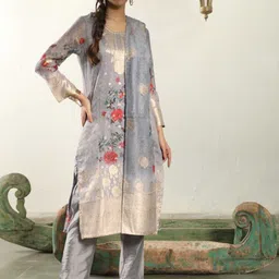 Anouk Women Regular Chanderi Silk Kurta with Trousers & With Dupatta-picture-28