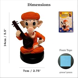 Techpro Orange And Brown Lord Ganesh Ji Religious Idol Showpiece image 5