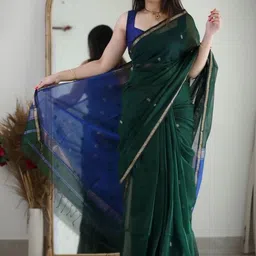 CaniBani Woven Design Zari Silk Blend Banarasi Saree-picture-37