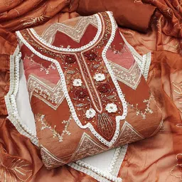 NEGRONI Embroidered Organza Unstitched Dress Material-picture-20