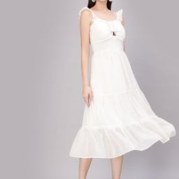 aayu Ruffled Georgette Fit & Flare Midi Dress-picture-8