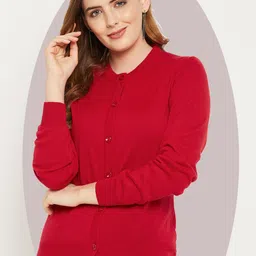 Zigo Women Woollen Crop Cardigan-image-81