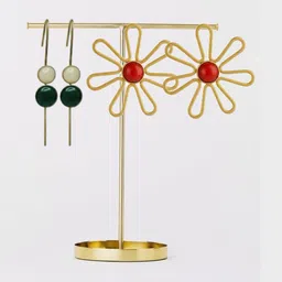 TAG 7 Set Of 2 Brass-Plated Artificial Stones Studded Circular Shaped Ear Cuff-picture-38