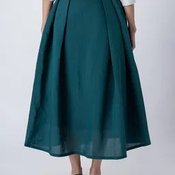 Moomaya Pleated Flared Maxi Skirts image 3