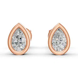 Forever Jewels 14K Rose Gold Plated 4Ct Pear Cut Moissanite Stud Earrings-picture-31