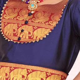 Calendar Art Girls Ethnic Motif Printed Embellished Maxi Dress image 4