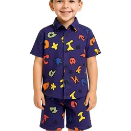 Nakshatra Unisex Kids Printed Shirt with Shorts-picture-10
