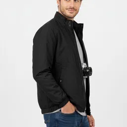 Greylongg Men Typography Lightweight Bomber Jacket image 4