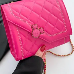 CORSICA Women Gold Chain Strap Quilted PU Sling Bag-image-55
