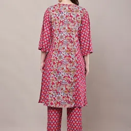 ANUSHKA CREATION Women Floral Printed Regular Pure Cotton Kurta with Trousers image 4