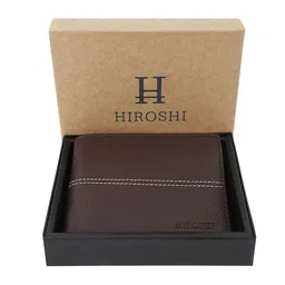 HIROSHI Men Leather Two Fold Wallet image 5