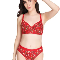 Liigne Women Pack Of 5 Everyday Printed Padded Bra Pure Cotton Lingerie Sets image 4