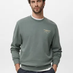 MANGO MAN Typography Printed Pure Cotton Regular Fit Sweatshirt-picture-23