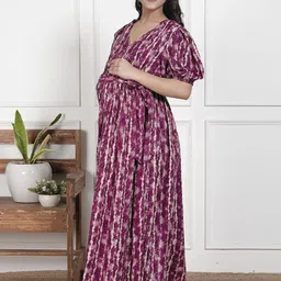 Swasti Women Floral Print Maternity Gown-picture-54