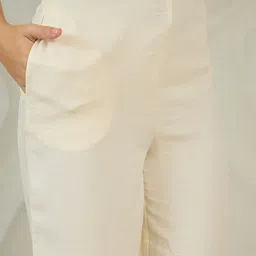 Shally Bhasin by Athena Floral Embroidered V-Neck Linen Top With Palazzos image 3