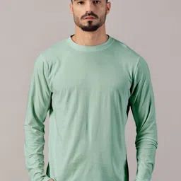 LEON Men Solid Round Neck Cotton T-shirt-picture-37