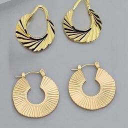 VAGHBHATT Gold-Plated Alloy Circular Hoop Earrings-picture-38