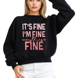 SALUJA FABRICS Women Typography Printed Round Neck Pullover Sweatshirt-image-62