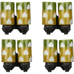 1ST TIME White & Green Printed Wood Cylinder Shaped Wall Lamp-picture-38