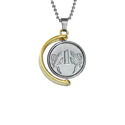 Crazy Fashion Unisex Stainless Steel Circular Pendant With Chain-picture-14