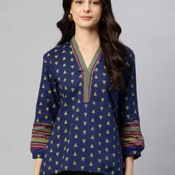 Cottinfab Checked Printed Cotton Top-picture-29