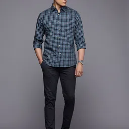 Louis Philippe Sport Pure Cotton Nirvana Slim Fit Checked Casual Shirt image 2