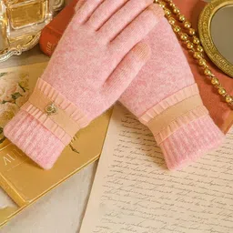 LOOM LEGACY Women's Winter Wear Touchscreen Woollen Gloves-picture-33