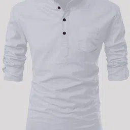 sopani Men Solid Pure Cotton Straight Kurta image 5