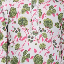 Cutiekins Boys Floral Printed Gotta Patti Straight Kurta With Pyjamas image 3