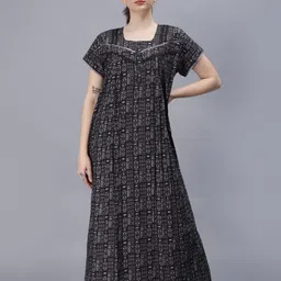 NIGHTSPREE Geometric Printed Organic Cotton Maxi Nightdress-picture-25