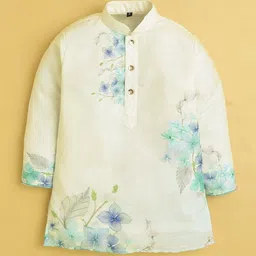 Sangria Boys Printed Mandarin Collar Straight Kurta & Trousers Sets image 2