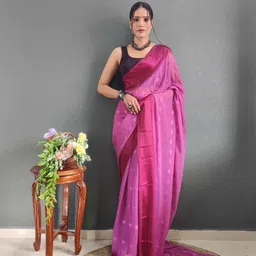 KALINI Floral Zari Satin Ready to Wear Jamdani Saree-picture-17