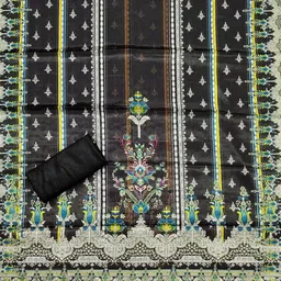 HE VAHLA Ethnic Motifs Printed Beads And Stones Unstitched Dress Material image 4