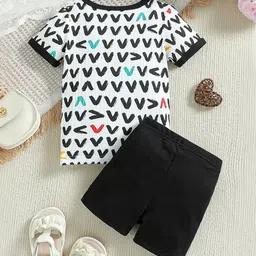 INCLUD Girls Printed Round Neck T-Shirt With Shorts image 2