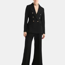 RAREISM Garoz Notched Lapel Collar Double Breasted Formal Blazer image 2