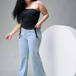 Miss Chase A+ Women Bootcut High-Rise Heavy Fade Stretchable Jeans image 3