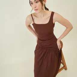 aayu Women Shoulder Straps Fit & Flare Midi Dress image 2